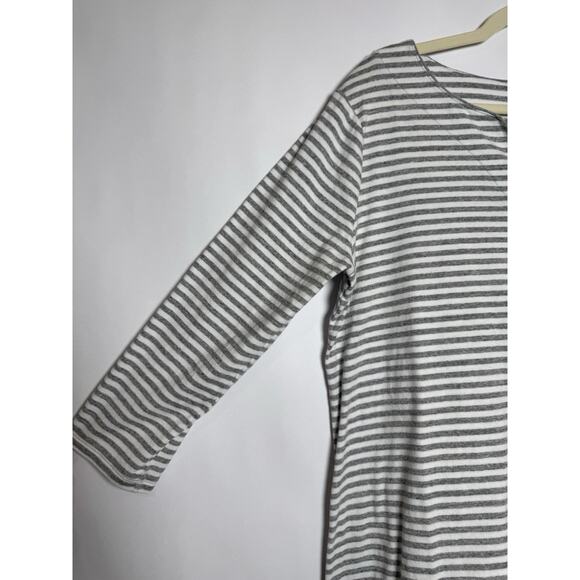 Duluth Trading Co Women's Lightweight Longtail Tunic Shirt White Gray Striped XL - Picture 8 of 8